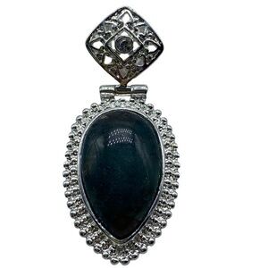 Ocean Jasper Gemstone Sterling Silver 925 Pendant 2in